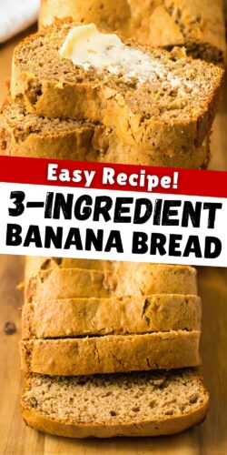 Easy recipe: 3-ingredient banana bread pin.