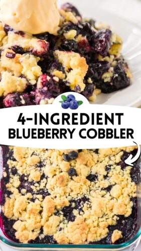 4-ingredient blueberry cobbler pin.