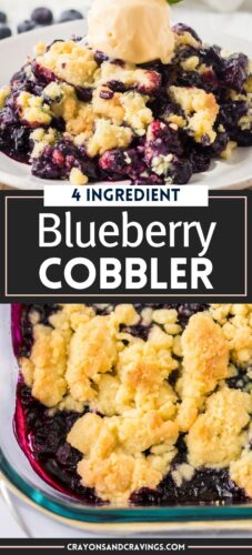 4 Ingredient Blueberry Cobbler pin.