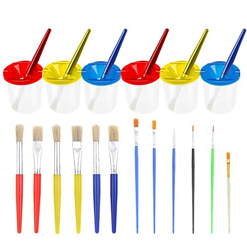 No Spill Paint Cups & Brush Set