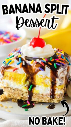 Banana split dessert; no bake.