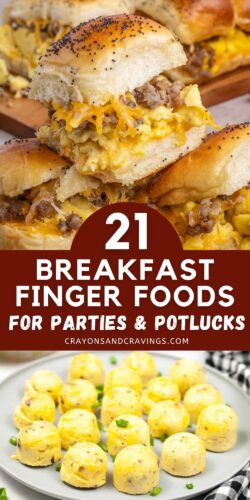 21 Breakfast Finger Foods for Parties and Potlucks Pin.
