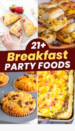 21+ Breakfast Party Foods pin.