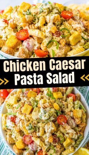 Chicken Caesar Pasta Salad pin.