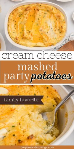Cream cheese mashed party potatoes: family favorite! Pin.