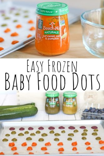 1-Ingredient frozen baby food dots are an easy finger food idea perfect for teething toddlers and self-feeders.&nbsp;
