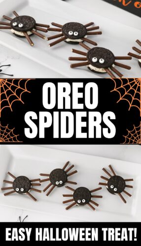 Oreo Spiders - easy Halloween treat! Pin.