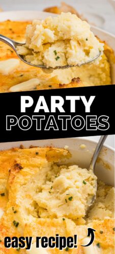 Party Potatoes: easy recipe pin.
