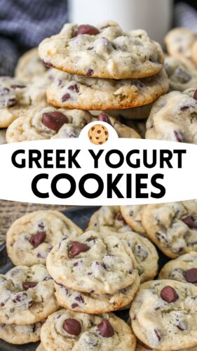 Greek yogurt Cookies with chocolate chips pin.