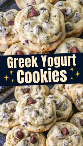 Greek Yogurt Cookies with chocolate chips pin.