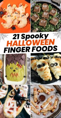21 Spooky Halloween Finger Foods Pin.