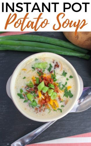 This quick and easy instant pot potato soup recipe makes a warm and hearty meal that the entire family will love.