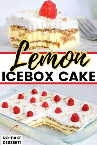 Lemon Icebox Cake; no bake dessert pin.