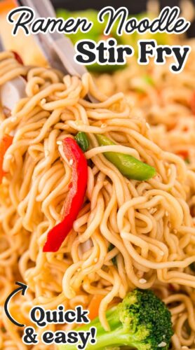 Ramen noodle stir fry recipe pin.
