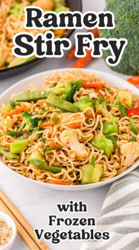 Ramen Stir Fry with Frozen Vegetables Pin.