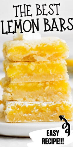 The Best Lemon Bars; Easy Recipe pin.